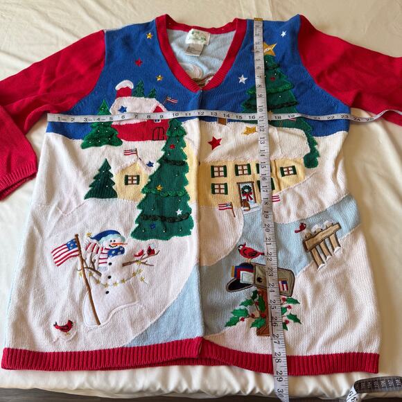 Vtg Y2K 2000s Embellished Christmas Sweater Plus Size 1X - Picture 10 of 10